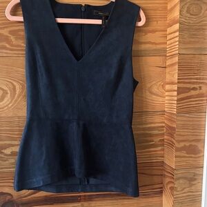 BCBG Deep Blue V-Neck Blouse